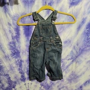 Old Navy Babys Unisex Blue Denim Overalls Size 3-6 Months
